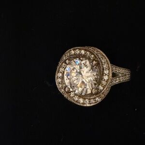 Elegant Gold and Silver Diamond Ring